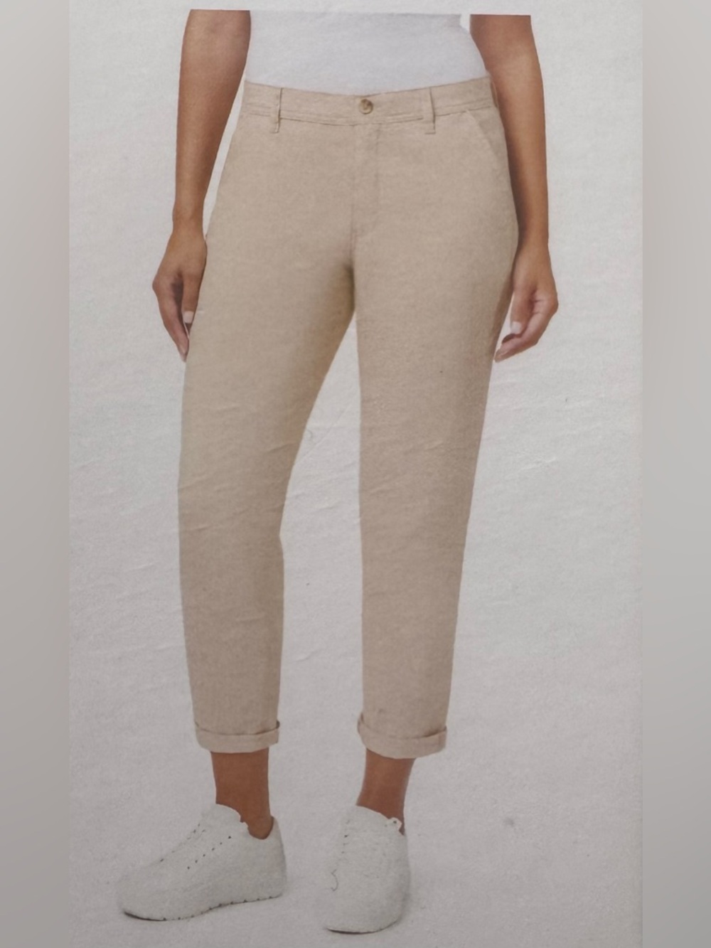 Kensie Cropped Chino Pants in Beige size 6 & 8  NWT